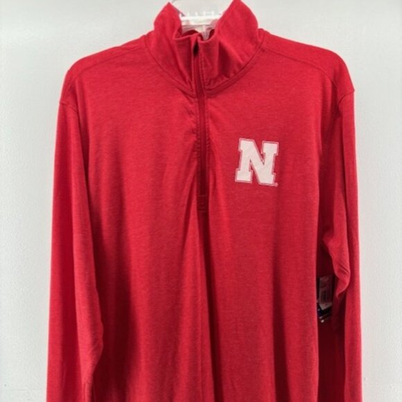 Champion L Nebraska Huskers 3/4 Zip Mock Neck Pullover Collegiate Athleisure - Picture 1 of 9